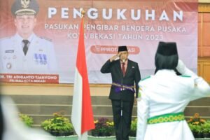 Pengukuhan Paskibraka Tingkat Kota Bekasi Tahun 2023 Oleh Plt Wali Kota Bekasi