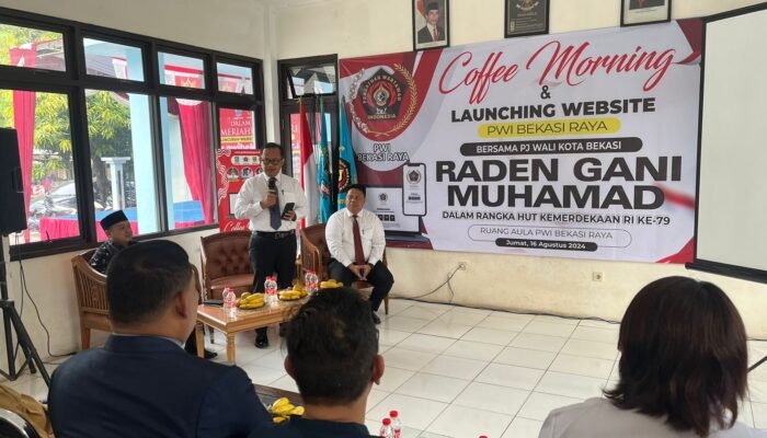 Coffee Morning PWI Bekasi Raya Dihadiri Penjabat Wali Kota  dan Resmikan Website pwibekasiraya.or.id